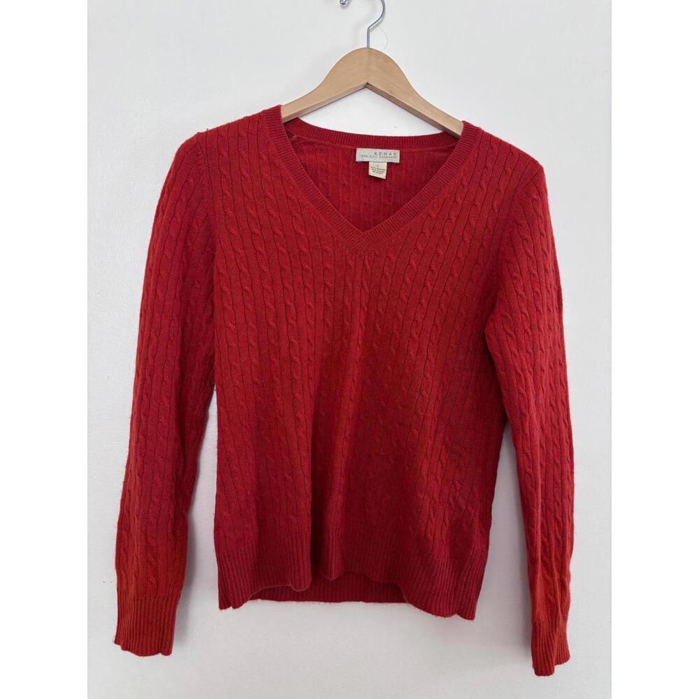 Kenar 100% Cashmere Orange Cableknit Sweater size L